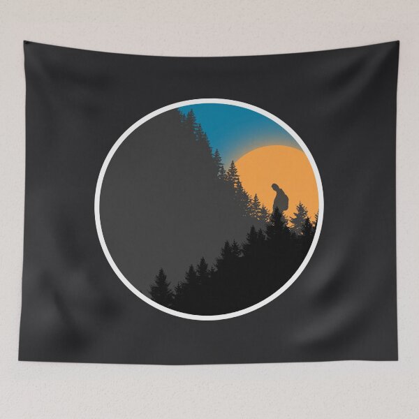 Item preview, Aesthetic Circular Hiker with Setting Sun designed and sold by shindeku.