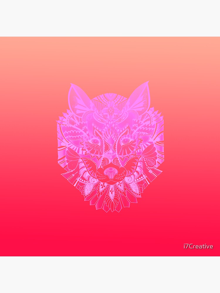 "Pink Wolf Art" Sticker for Sale by i7Creative Redbubble
