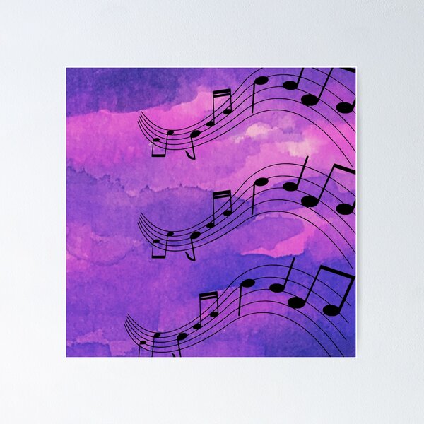 Purple Music Notes Posters for Sale | Redbubble