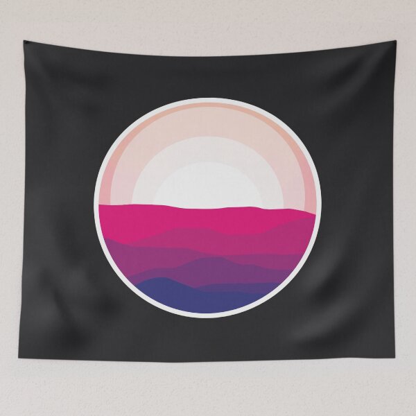 Item preview, Aesthetic Circular Desert Hills with Setting Sun designed and sold by shindeku.