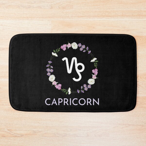 Aperçu de l'œuvre Symbole du Capricorne Floral Violet créée et vendue par Hellofriendco.
