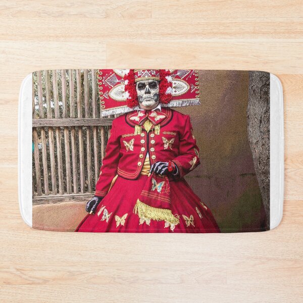 Item preview, Julio wearing red bride's dress for Mesilla Day of the Dead Celebration designed and sold by William E Lopez.