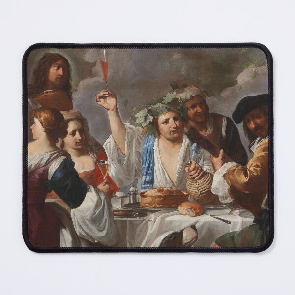 Item preview, A Bacchanal with a Company Feasting and Making Music | Caravaggisti School | 17th Century Renaissance Greeco-Roman Art designed and sold by CJET.