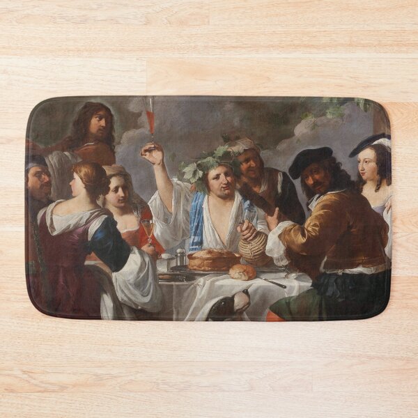 Item preview, A Bacchanal with a Company Feasting and Making Music | Caravaggisti School | 17th Century Renaissance Greeco-Roman Art designed and sold by CJET.