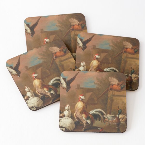 Item preview, A Hawk Attacking Chickens | Marmaduke Cradock | 17th Century Renaissance Farmlife Art designed and sold by CJET.