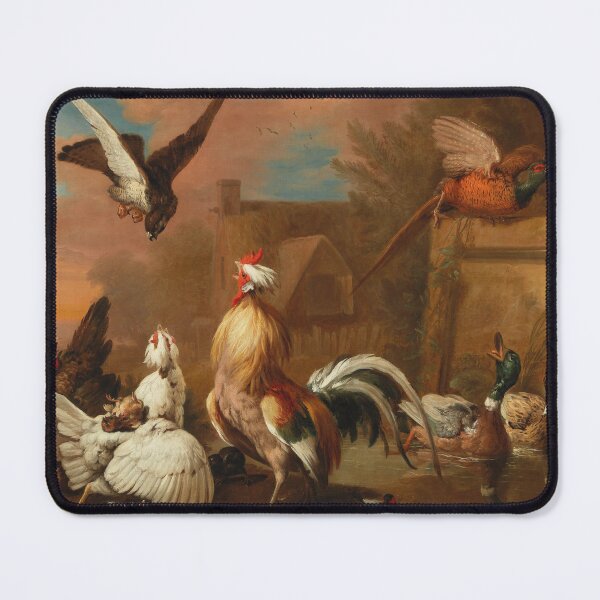 Item preview, A Hawk Attacking Chickens | Marmaduke Cradock | 17th Century Renaissance Farmlife Art designed and sold by CJET.