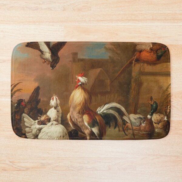 Item preview, A Hawk Attacking Chickens | Marmaduke Cradock | 17th Century Renaissance Farmlife Art designed and sold by CJET.