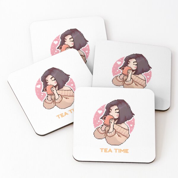 Item preview, tea time (8bits girl) designed and sold by ANGELGOMEZ16.