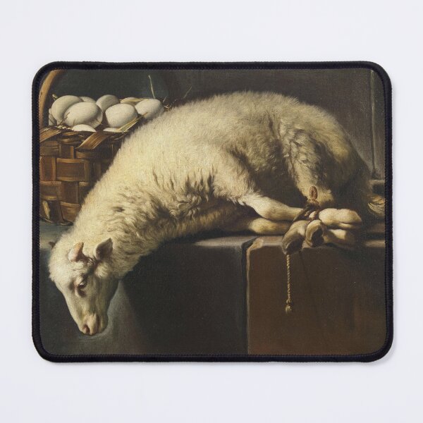 Item preview, A Ligated Lamb Besides a Basket of Eggs, an Allegory of Easter | Giovan Battista Recco | 17th Century Renaissance Christian Art designed and sold by CJET.