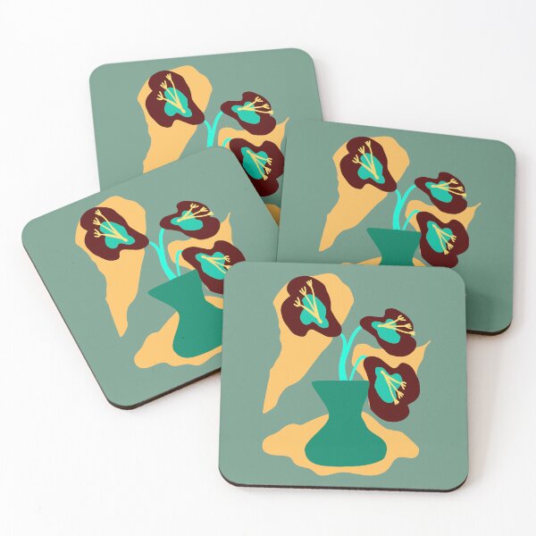 Item preview, Once and Floral, Anthuriums in Vase - Sage Green designed and sold by majestikmag.