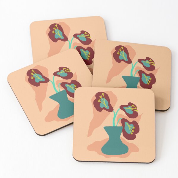 Item preview, Once and Floral, Anthuriums in Vase - Red Peach designed and sold by majestikmag.