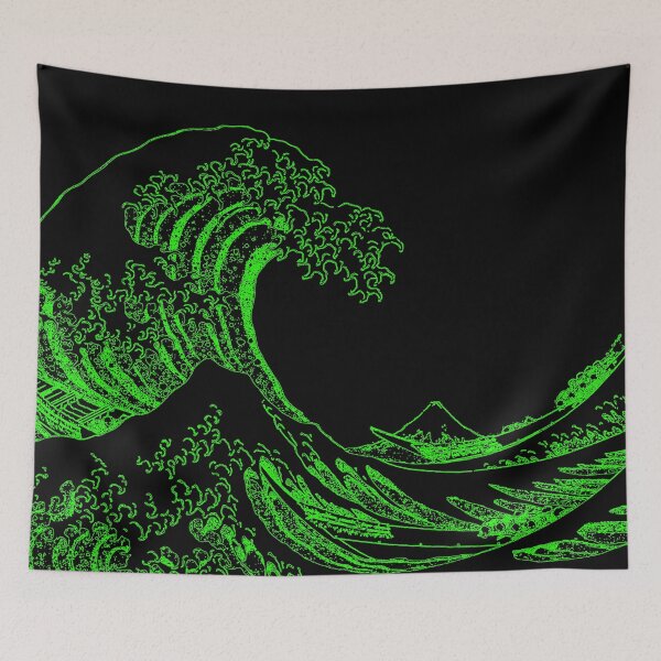 Item preview, Great Wave off Kanagawa Green Aesthetic designed and sold by ind3finite.