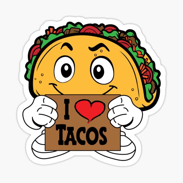 Item preview, I Love Tacos, Cartoon Taco designed and sold by DesignsByDarrin.