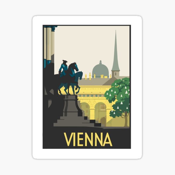 Vienna, Austria, vintage travel poster Sticker