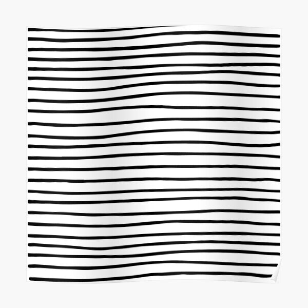 Modern simple trendy black white striped pattern Poster