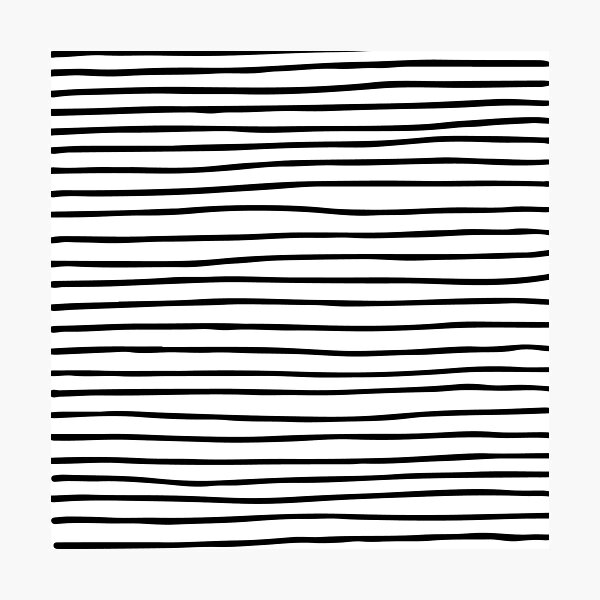 Modern simple trendy black white striped pattern Photographic Print