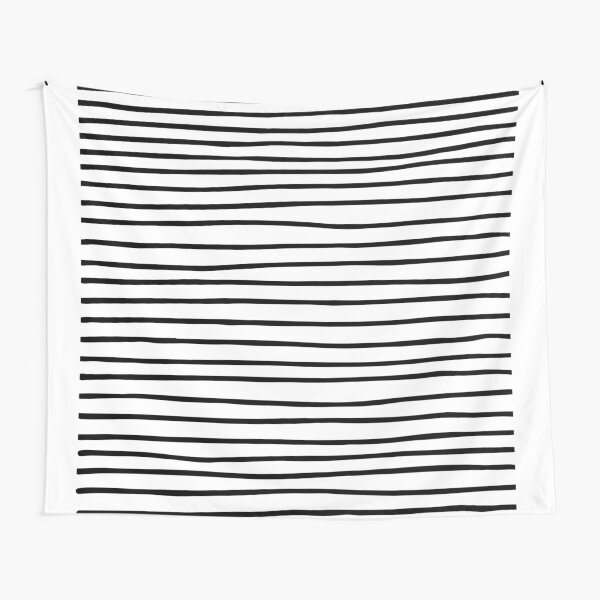 Modern simple trendy black white striped pattern Tapestry