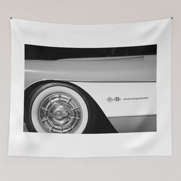 Item preview, 1957 Chevrolet Corvette Wheel Emblem -0495bw designed and sold by Jill Reger.
