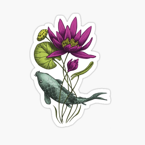 Pink Water Lily Sticker