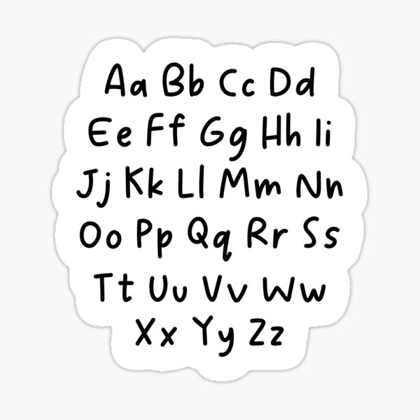 "Handwritten ABC Black on White Modern Minimalist ABC Alphabet