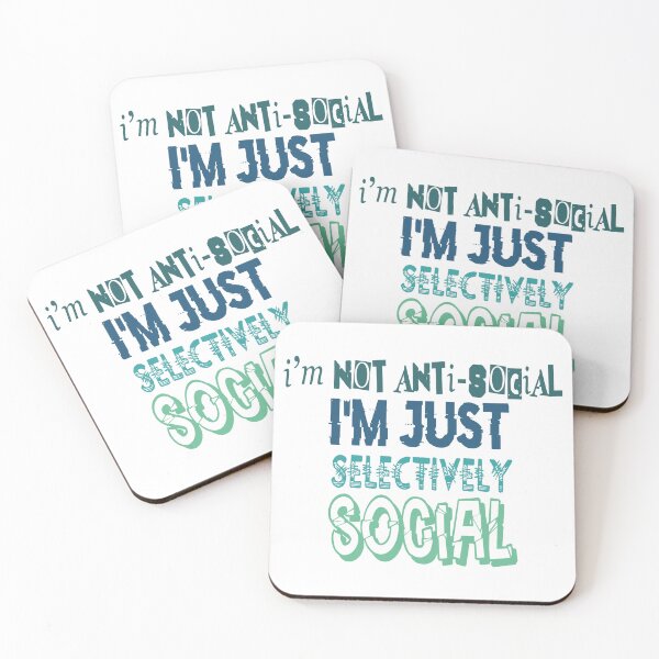 Item preview, i'm not anti-social i'm just selectively social - Anti Socialism Social Club designed and sold by secretbox.