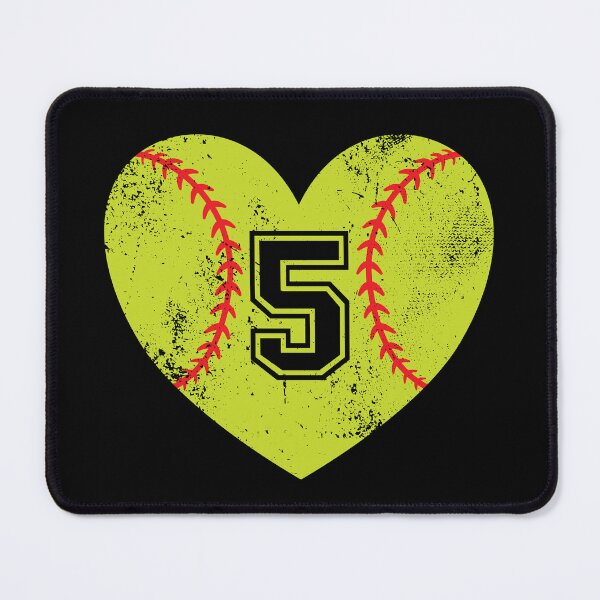 Item preview, Softball Heart Jersey Number 5 designed and sold by AdventureTee.