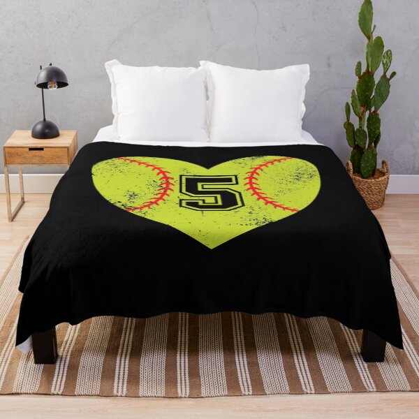 Item preview, Softball Heart Jersey Number 5 designed and sold by AdventureTee.