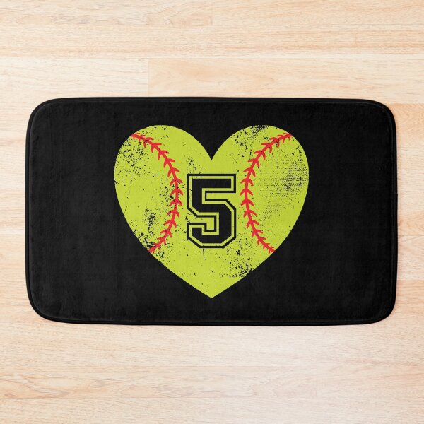 Item preview, Softball Heart Jersey Number 5 designed and sold by AdventureTee.