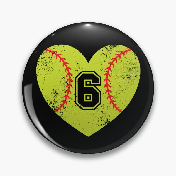 Item preview, Softball Heart Jersey Number 6 designed and sold by AdventureTee.