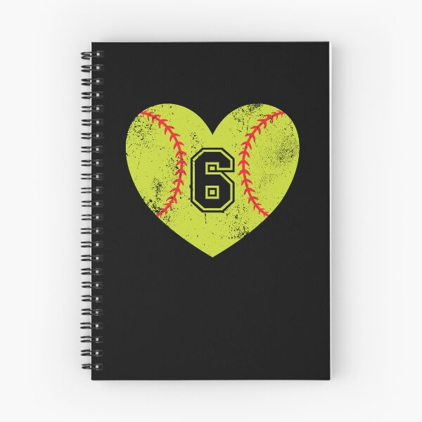 Item preview, Softball Heart Jersey Number 6 designed and sold by AdventureTee.