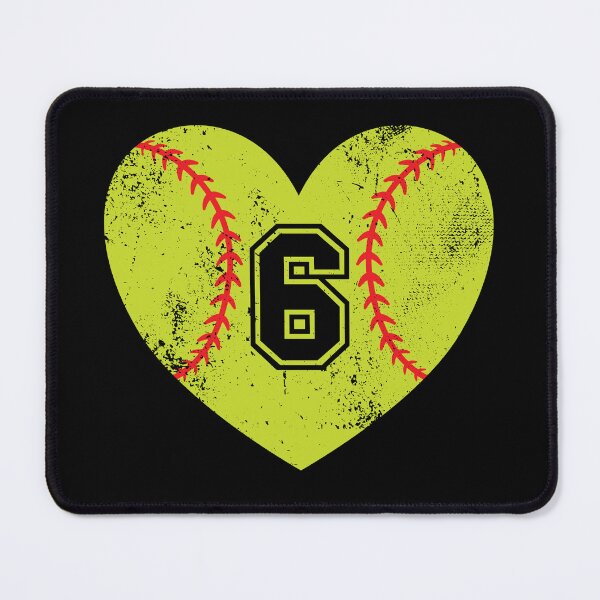 Item preview, Softball Heart Jersey Number 6 designed and sold by AdventureTee.