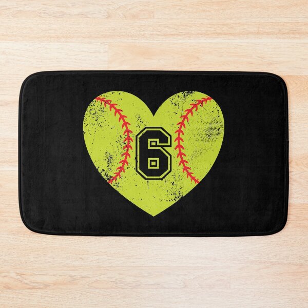 Item preview, Softball Heart Jersey Number 6 designed and sold by AdventureTee.