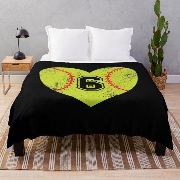 Item preview, Softball Heart Jersey Number 6 designed and sold by AdventureTee.