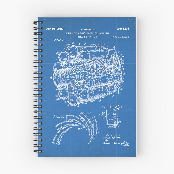Item preview, Airplane Jet Engine Patent - Airline Engine Art - Blueprint designed and sold by patentpress.
