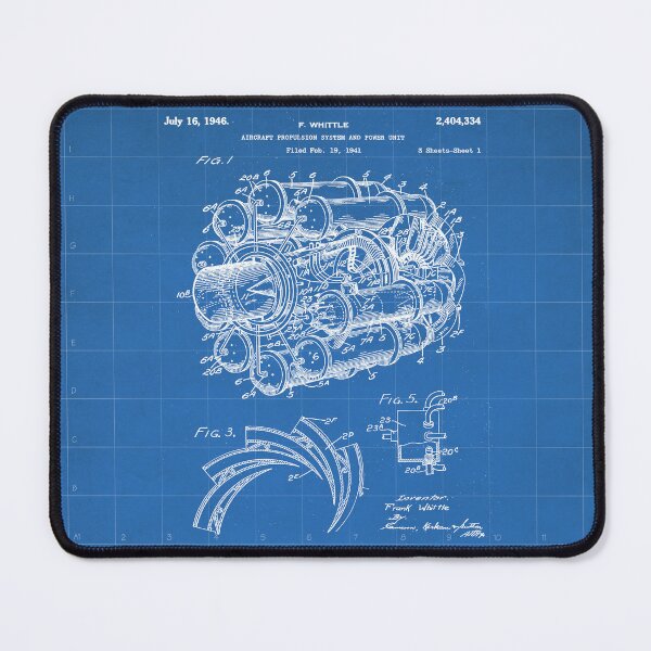 Item preview, Airplane Jet Engine Patent - Airline Engine Art - Blueprint designed and sold by patentpress.