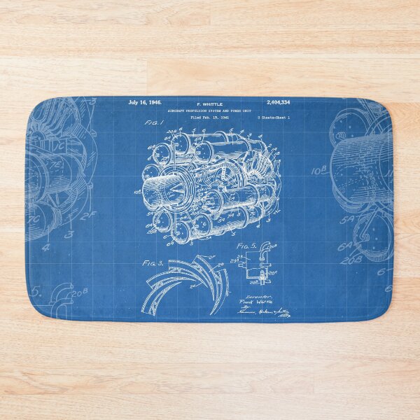 Item preview, Airplane Jet Engine Patent - Airline Engine Art - Blueprint designed and sold by patentpress.