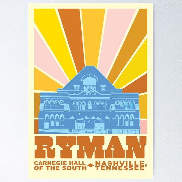 Aperçu de l'œuvre Ryman Auditorium Nashville Hatch Show Style créée et vendue par HopeHype.