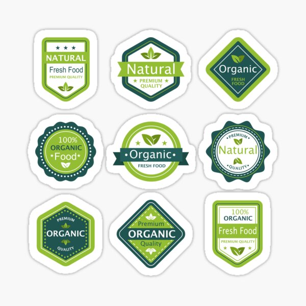 Item preview, Organic Natural Premium Quality Fresh Food Label designed and sold by MerchPrints.