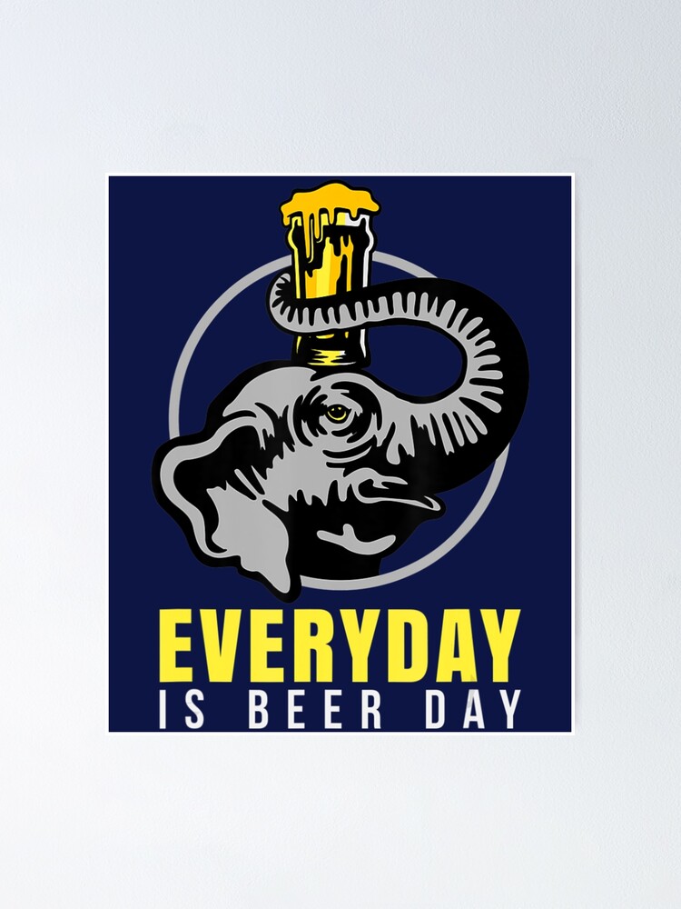 "Elephant's Beer Drinking Crafting Brew Bar Hopper" Poster for Sale by