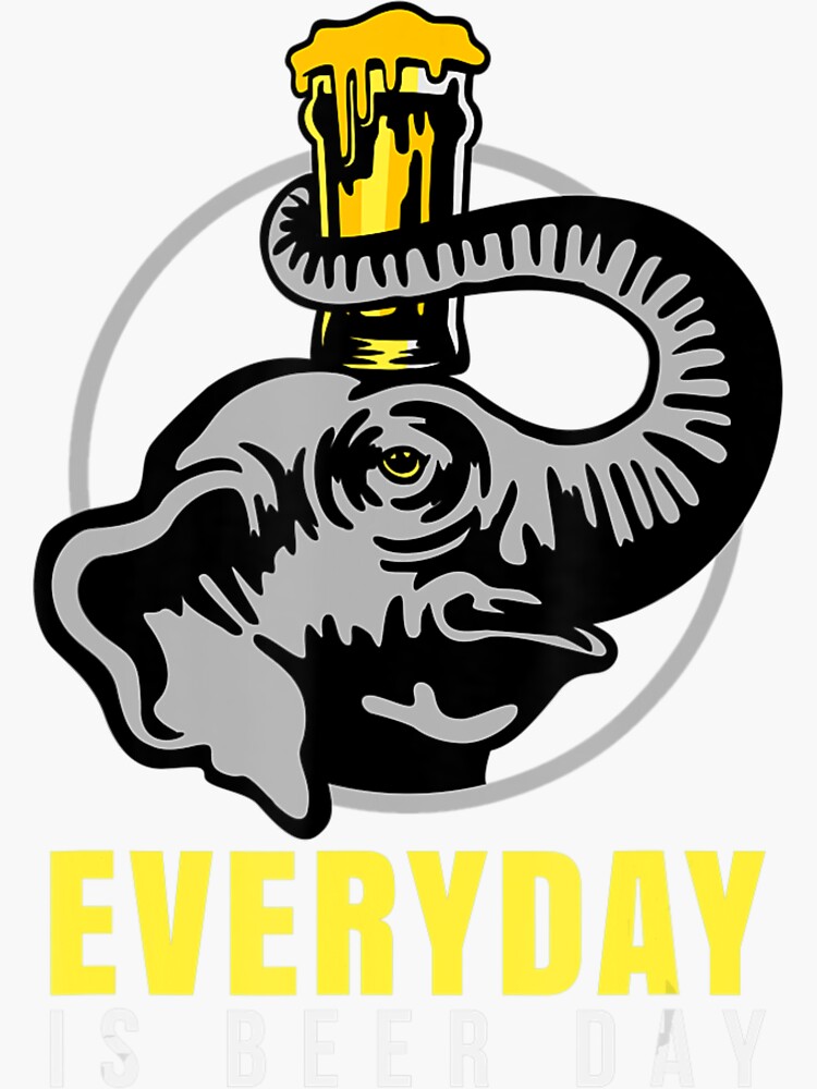"Elephant's Beer Drinking Crafting Brew Bar Hopper" Sticker for Sale by