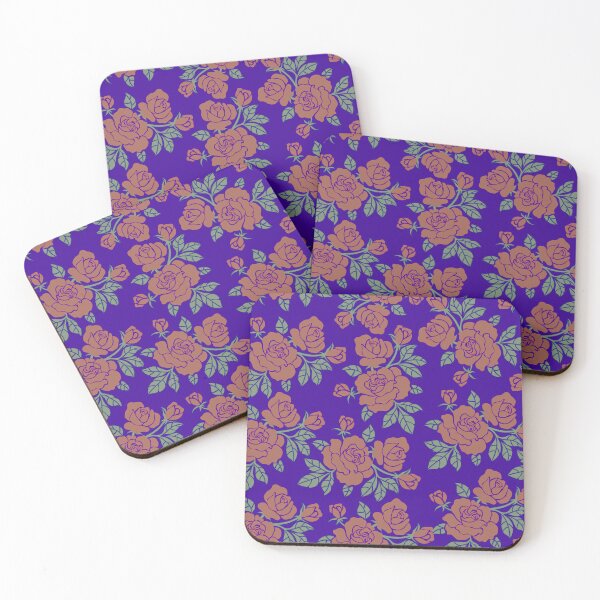 Item preview, Vintage Red Rose Floral Pattern On Violet designed and sold by GraphicsClub.
