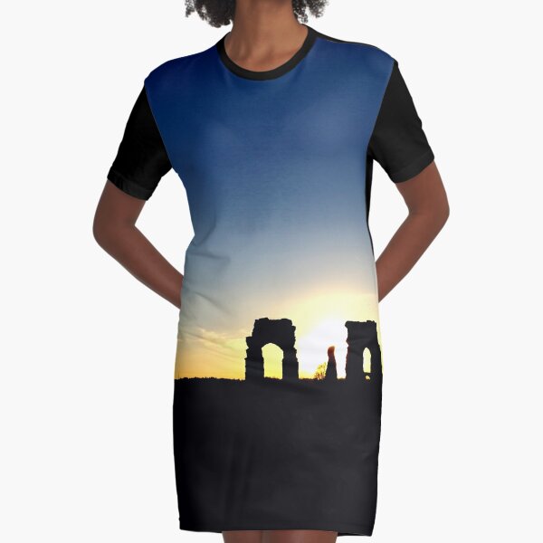 LANDSCAPE COLOR PHOTOGRAPHY SUNSET RUIN Graphic T-Shirt Dress