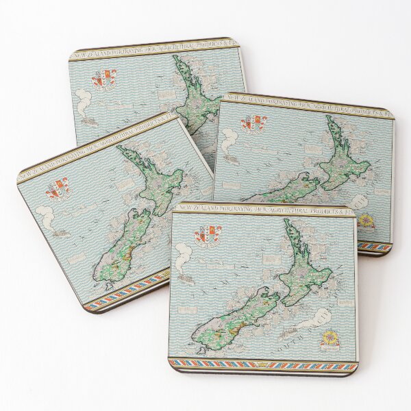 Item preview, New Zealand Agricultural Map - MacDonald Gill 1930 - Ancient Worlds designed and sold by Culturio.