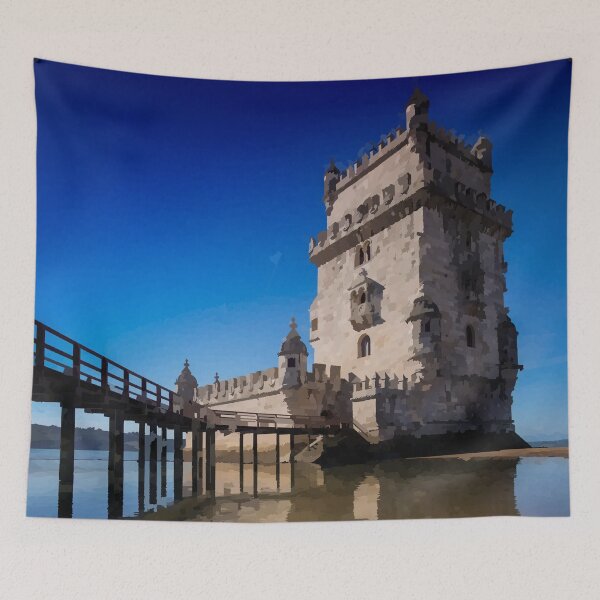 Item preview, Blue Sky at Belem Tower - Watercolour Style designed and sold by WWWC2288.