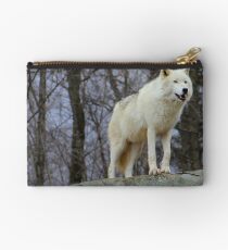 Arctic Wolf Watching Studio Pouch