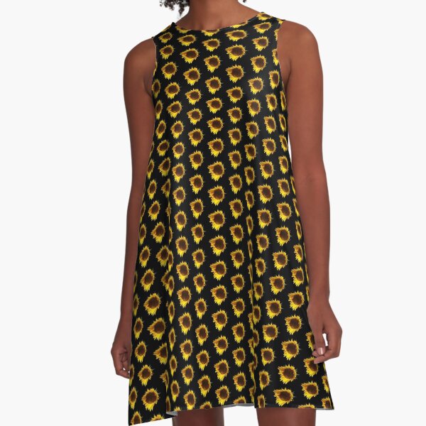 Field Guide to Sunflowers, No. 11, Blooming Flower A-Line Dress