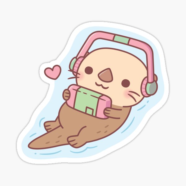 Item preview, Cute Sea Otter Gamer Chilling With Game Console designed and sold by rustydoodle.