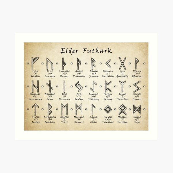 Elder Futhark Art Print