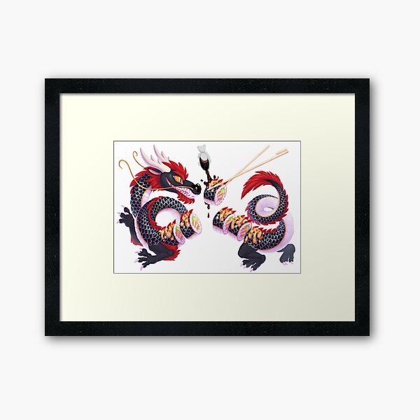 Sushi Dragon Framed Art Print