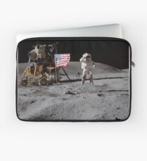 Astronaut saluting the American flag during Apollo 16 by NASA Laptop Sleeve